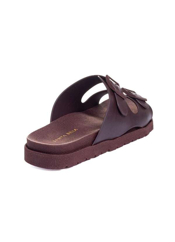 Pixolé - Tamanco Flatform Pixolé Fivelas. Café Marrom 3