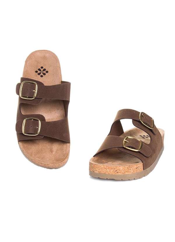 Pixolé - Tamanco Flatform Pixolé Fivelas Café Marrom 10