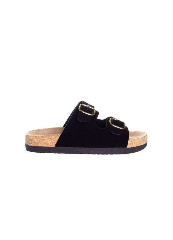 Pixolé - Tamanco Flatform Pixolé Fivelas Preto Preto