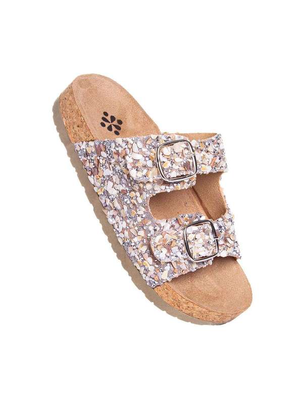 Pixolé - Tamanco Flatform Pixolé Pedriscos Ambar Bege 2