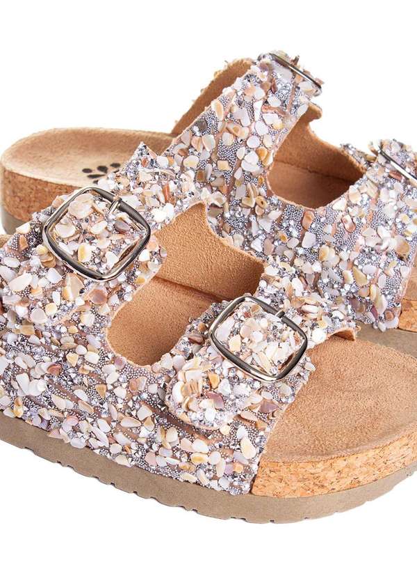 Pixolé - Tamanco Flatform Pixolé Pedriscos Ambar Bege 4