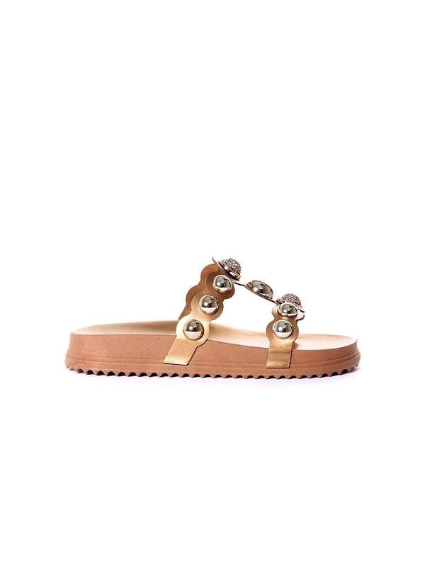 Pixolé - Tamanco Flatform Pixolé Tiras Bronze Dourado 1