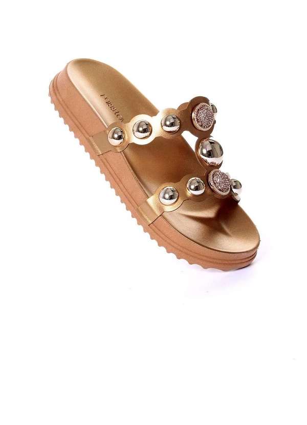 Pixolé - Tamanco Flatform Pixolé Tiras Bronze Dourado 2