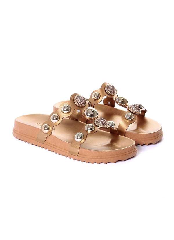 Pixolé - Tamanco Flatform Pixolé Tiras Bronze Dourado 3
