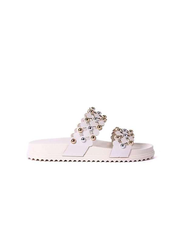Pixolé - Tamanco Flatform Pixolé Tiras Off White Bege