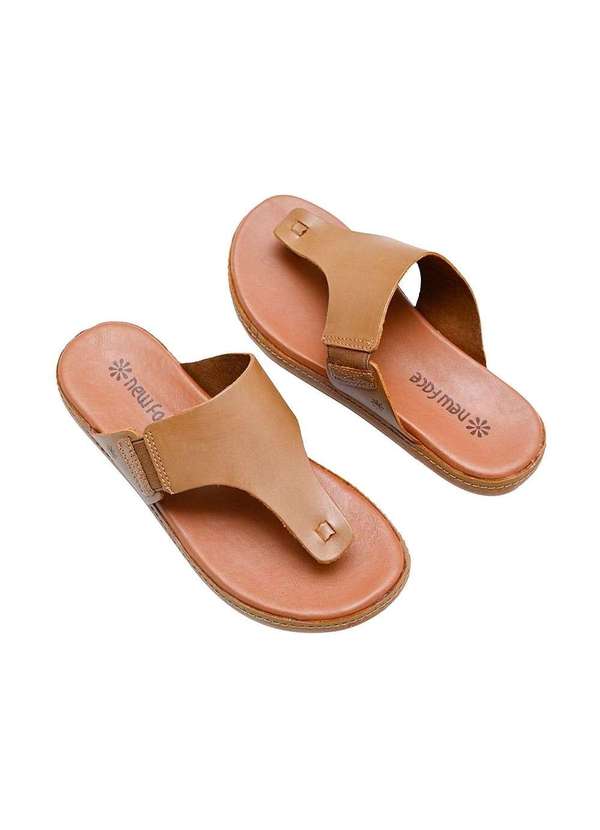 Itapua - Tamanco New Face Flat Couro. Caramelo Marrom 3