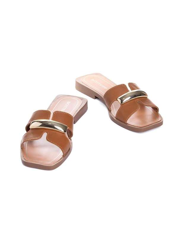 Bottero - Tamanco Rasteiro Bottero Couro Caramelo Marrom 5