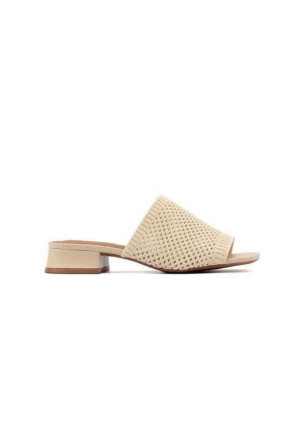 Pixolé - Tamanco Valetina Salto Bloco 455058 Creme Bege