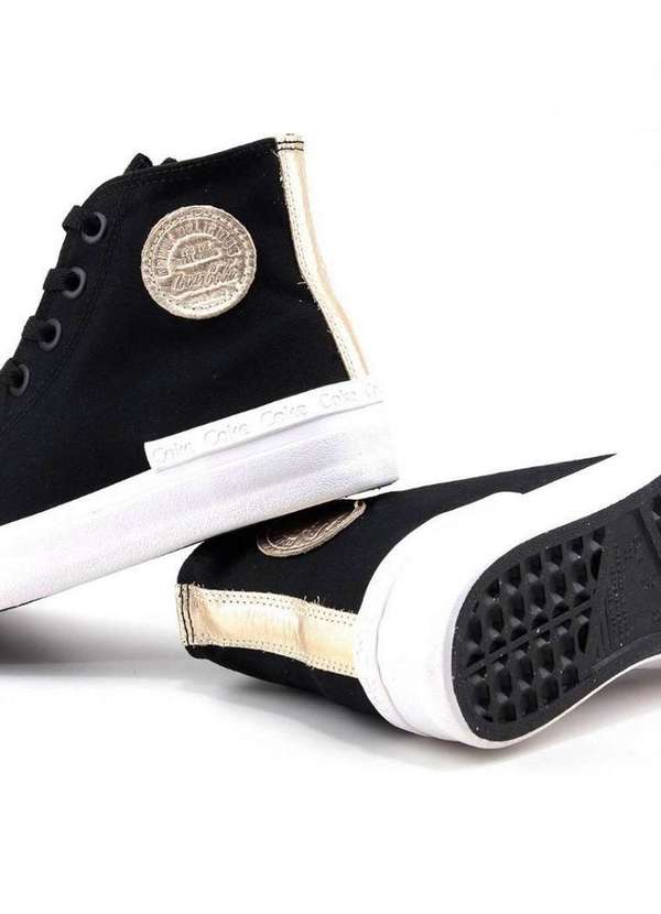 Tênis Cano Alto Tenis Coca Cola Preto Couro Tênis Coca-Cola Cano
