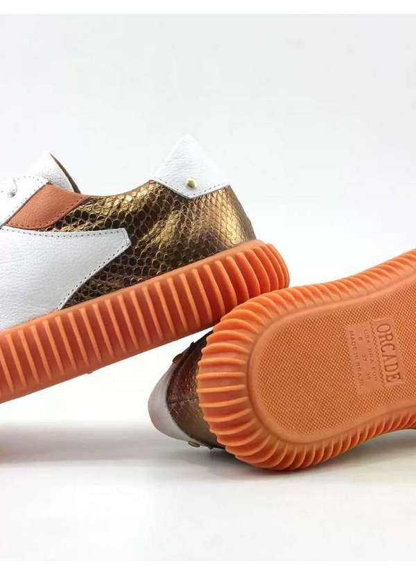 Orcade - Tênis Casual Feminino Orcade Couro 12101 Neve Branco 3