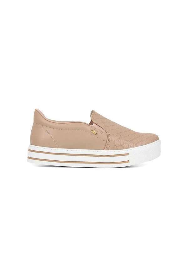 Via Marte - Tênis Casual Feminino Via Marte Slip On Bege Bege