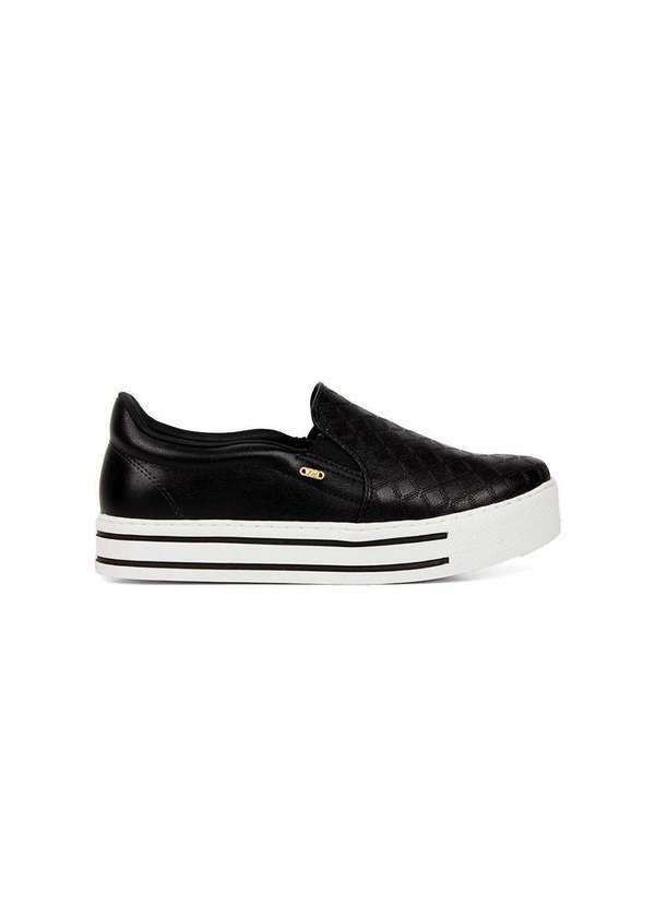 Via Marte - Tênis Casual Feminino Via Marte Slip On Preto/Preto Preto