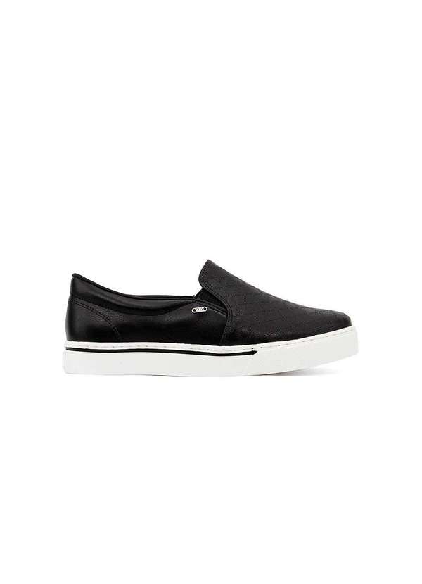 Via Marte - Tênis Casual Feminino Via Marte Slip On Preto Preto
