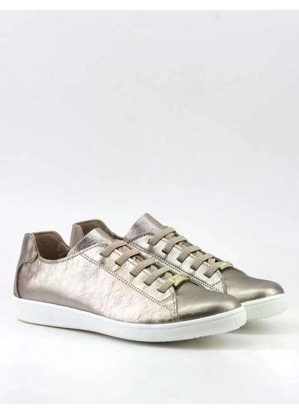 Marina Melo - Tênis Casual Marina Mello 12031 Champanhe Cinza