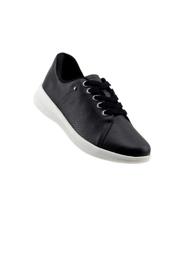 Usaflex - Tênis Casual Usaflex Uc0602001 Couro Preto Preto 2