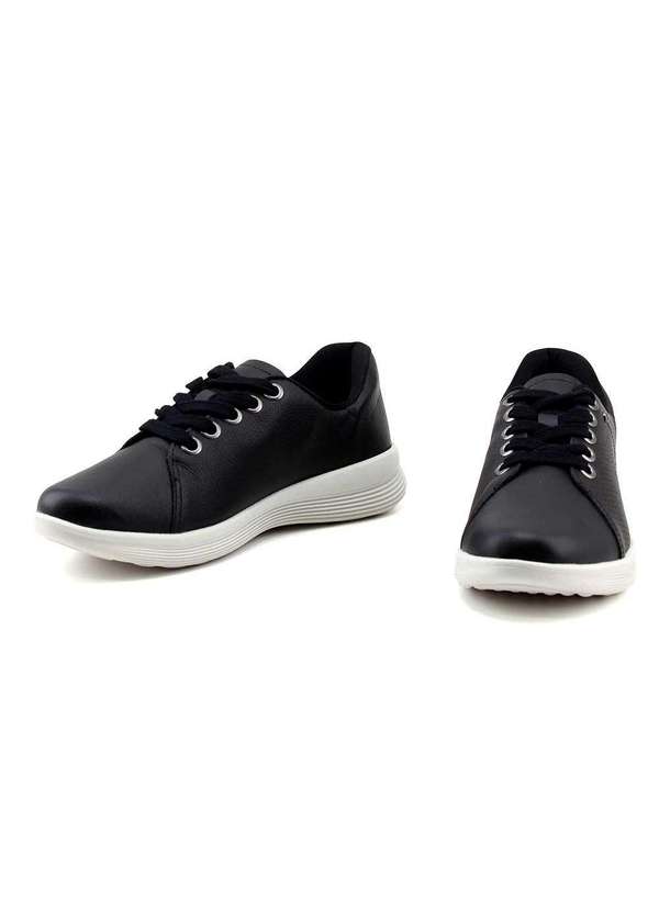 Usaflex - Tênis Casual Usaflex Uc0602001 Couro Preto Preto 3