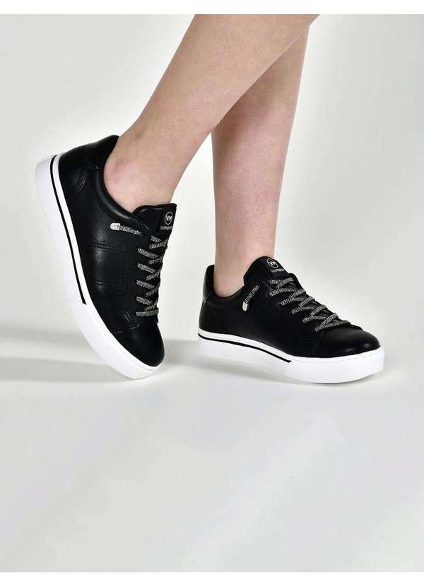 Via Marte - Tênis Casual Via Marte Glitter 016-002-01 Preto Preto 10
