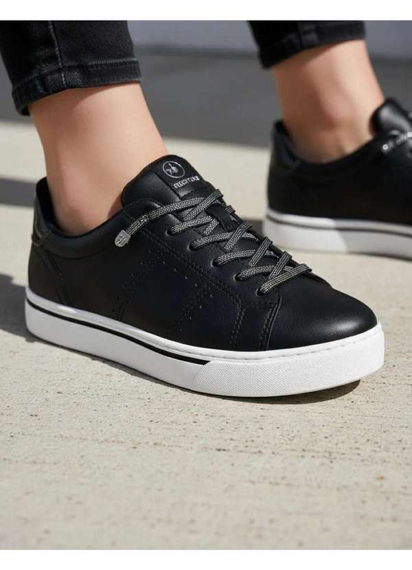 Via Marte - Tênis Casual Via Marte Glitter 016-002-01 Preto Preto 9