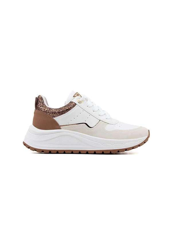 Via Marte - Tênis Casual Via Marte Glitter 136-007-06 Marfim Bege