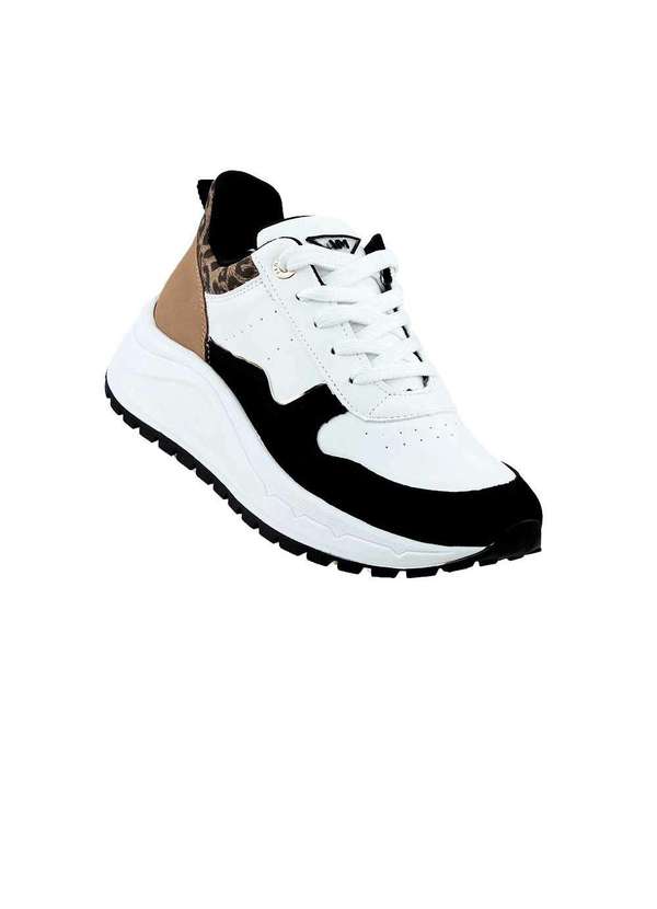 Via Marte - Tênis Casual Via Marte Leopard Preto/Branco Preto 2