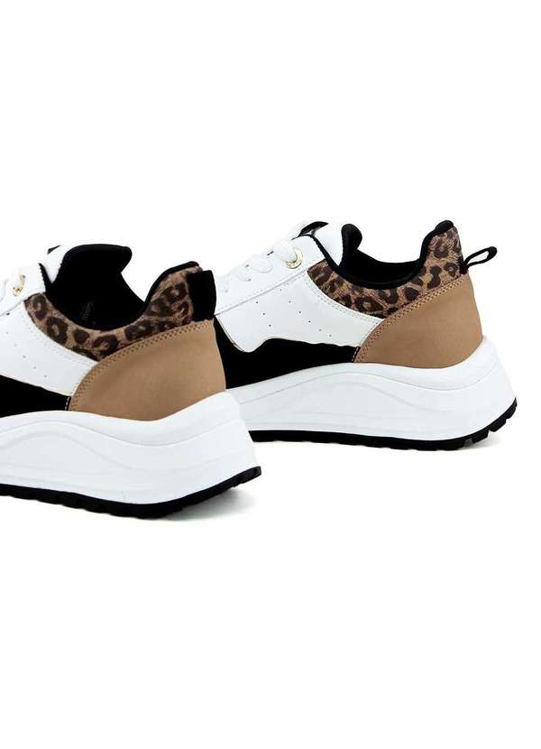 Via Marte - Tênis Casual Via Marte Leopard Preto/Branco Preto 3