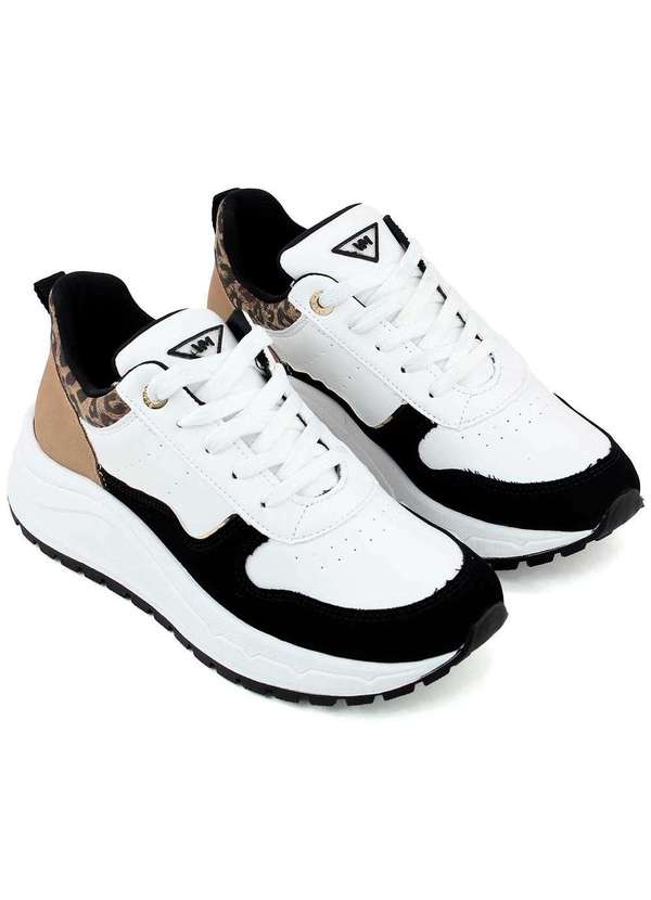 Via Marte - Tênis Casual Via Marte Leopard Preto/Branco Preto 4