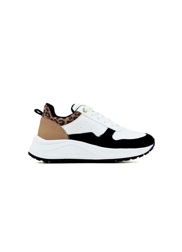 Via Marte - Tênis Casual Via Marte Leopard Preto/Branco Preto 6