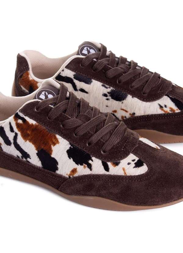 Bottero - Tênis Feminino Bottero Animal Print Couro Café Marrom 4