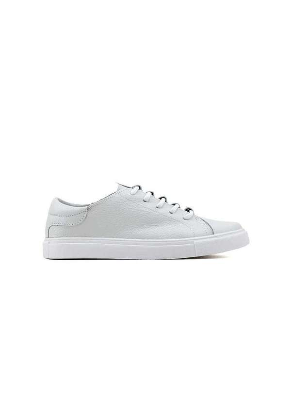 Pixolé - Tênis Feminino Casual Pixolé em Couro Branco Branco