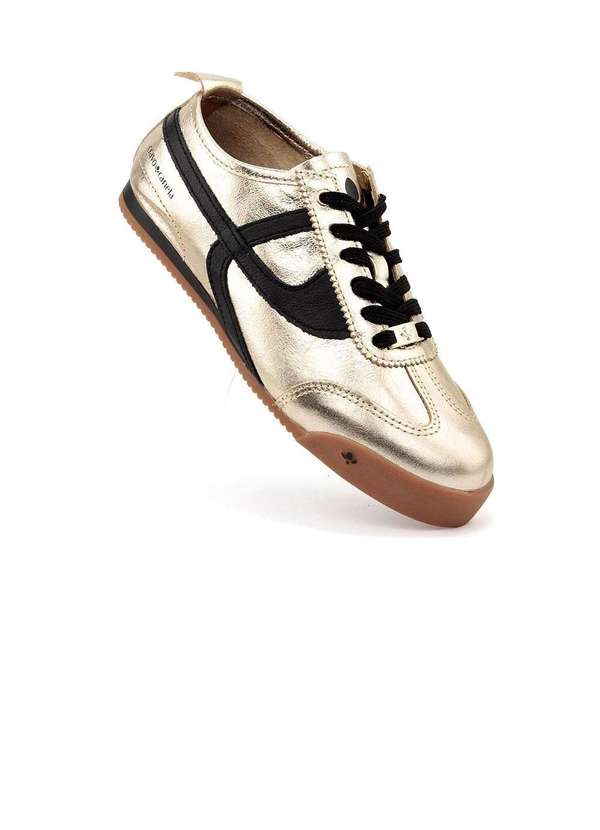 Cravo & Canela - Tênis Feminino Cravo e Canela Couro Ouro Dourado 2