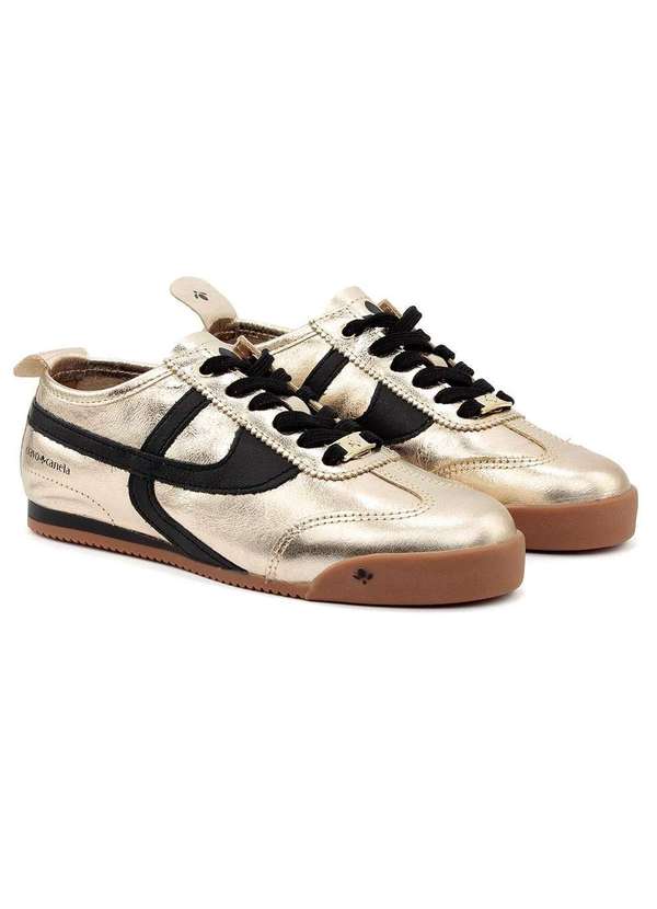 Cravo & Canela - Tênis Feminino Cravo e Canela Couro Ouro Dourado 3