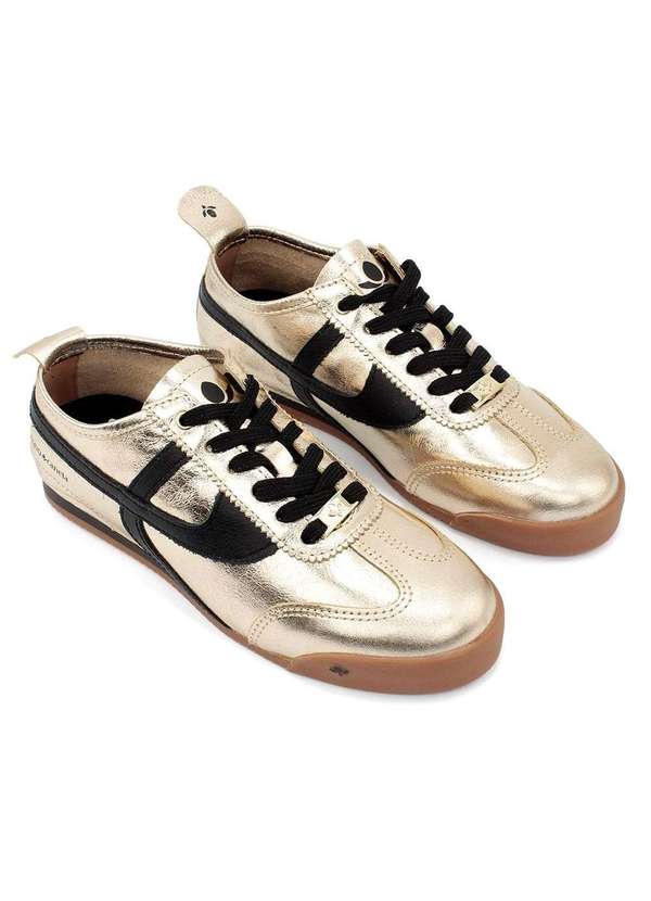 Cravo & Canela - Tênis Feminino Cravo e Canela Couro Ouro Dourado 4