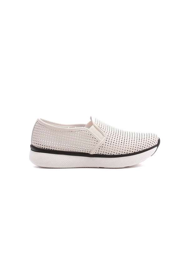 Giulia Domna - Tênis Feminino Giulia Domna Slip On Couro Off White Bege