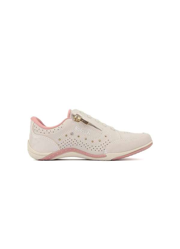 Kolosh - Tênis Feminino Kolosh Calce Fácil Ziper Off White Bege 5