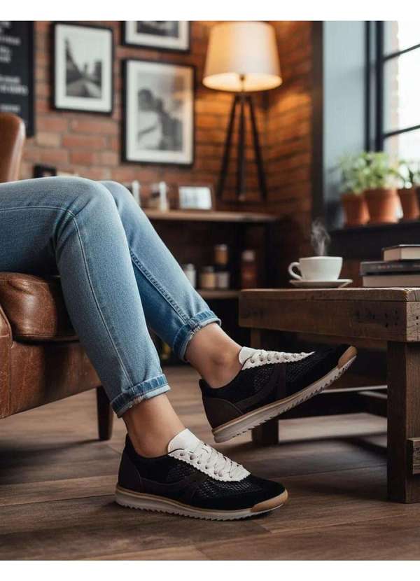 Pixolé - Tênis Feminino Pixolé Casual Kat Preto Preto 7