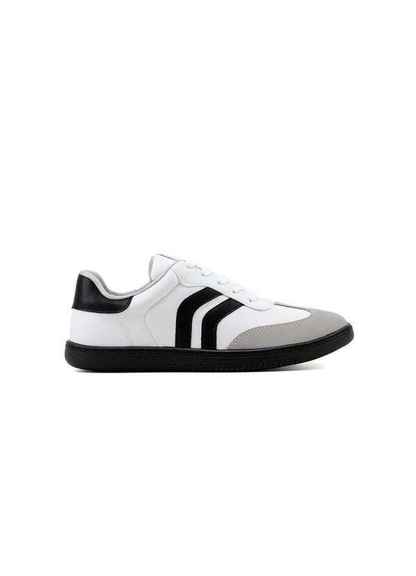 Via Marte - Tênis Feminino Via Marte Casual 129-003 Branco/Preto Branco