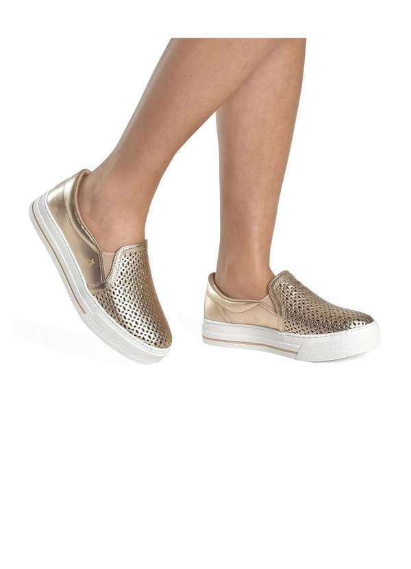 Via Marte - Tênis Feminino Via Marte Casual Dourado Dourado 4