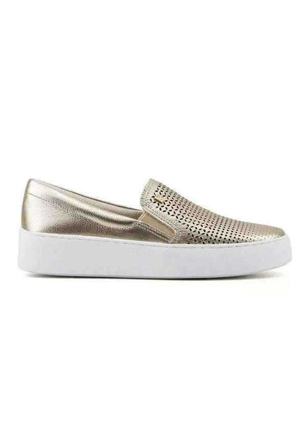 Bottero - Tênis Slip On Bottero 355101 Couro Dourado Dourado