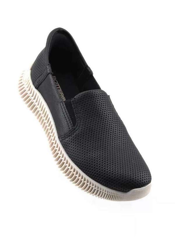 Bottero - Tênis Slipon Bottero 357522 Couro Preto Preto