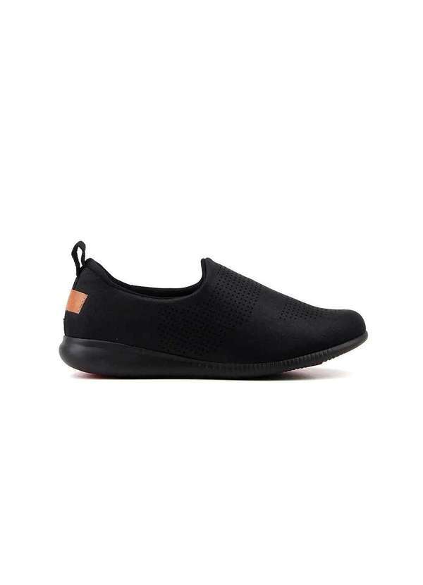 Usaflex - Tênis Usaflex Slip On Casual Elastano Af0607 Preto Preto