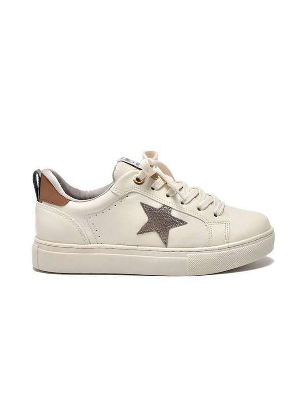 Via Marte - Tênis Via Marte Casual Star 082-003-03 Marfim Bege