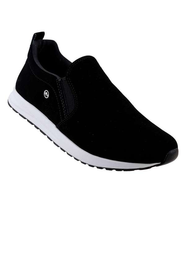 Via Marte - Tênis Via Marte Slip On Toque Aveludado Preto Preto 2