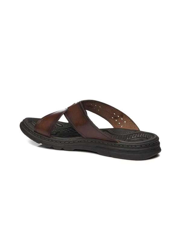 Pegada - Chinelo Pegada Masculino em Couro Pinhao Marrom 4