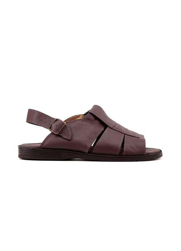 Italianinho - Sandália Masculina Italianinho Couro Cafe Marrom