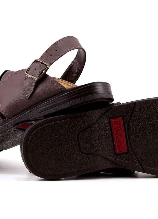 Italianinho - Sandália Masculina Italianinho Couro Cafe Marrom 3