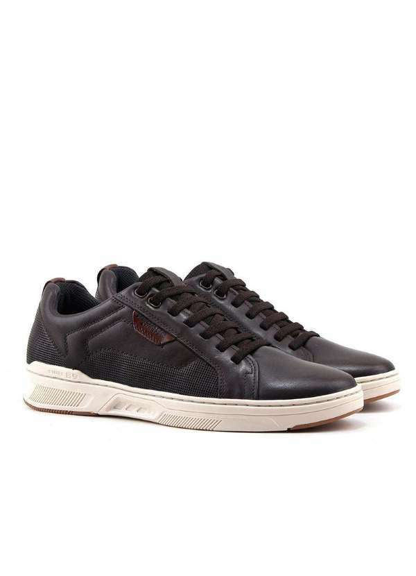 Pegada - Sapatênis Masculino Pegada Couro Marrom Marrom