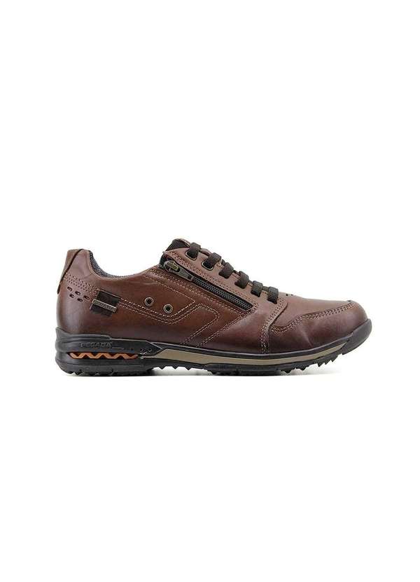 Pegada - Sapatênis Masculino Pegada Couro Pinhao Marrom