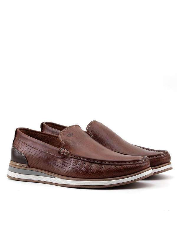 Democrata - Mocassim Democrata Denim Flow 252101 Conhaque Whisky