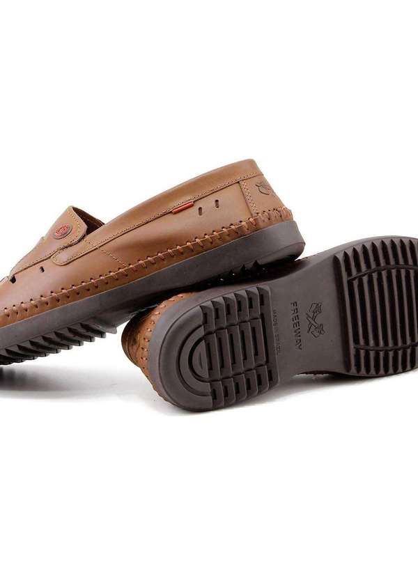 Freeway - Mocassim Freeway Logan X2 Couro Havana Marrom 5