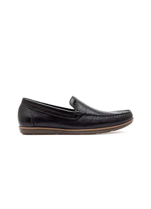 Democrata - Mocassim Masculino Democrata Denim Tag Preto Preto